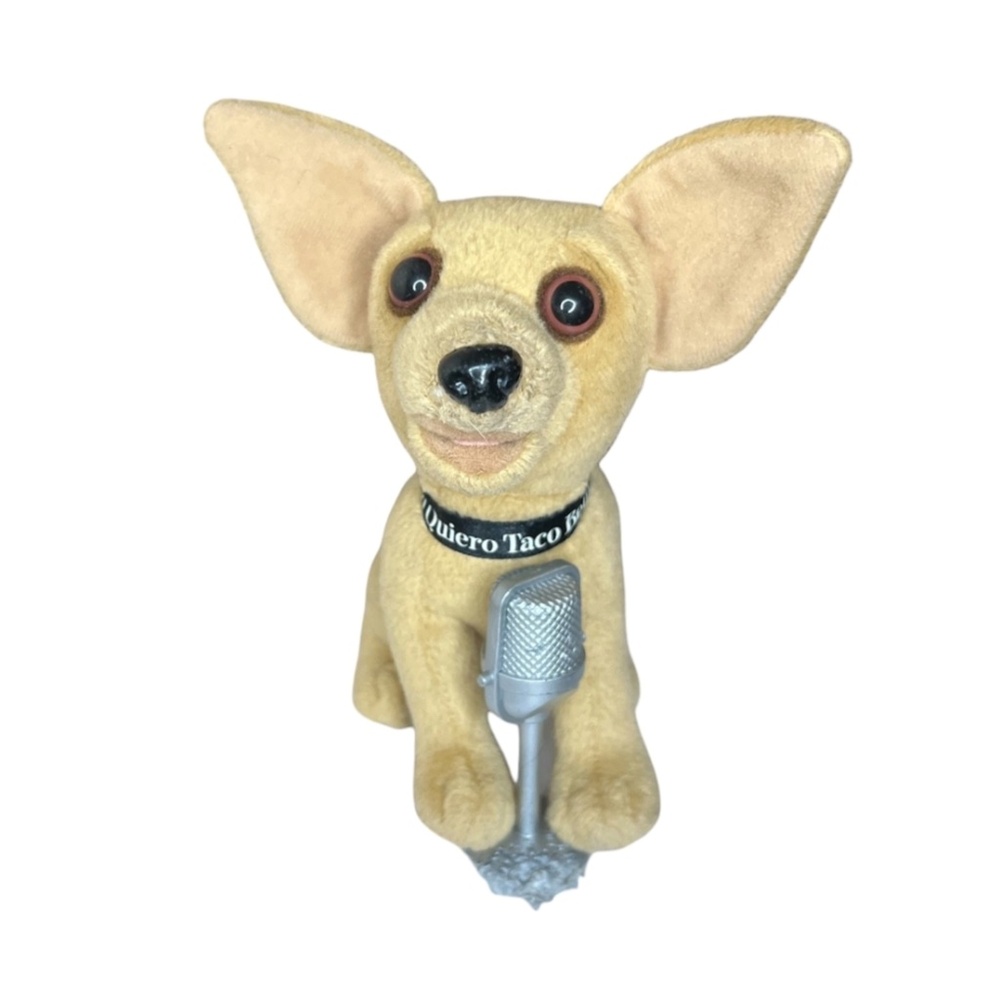 Vintage Taco Bell Yo Quiero Microphone Chihuahua Plush Toy Dog Doesn't Talk